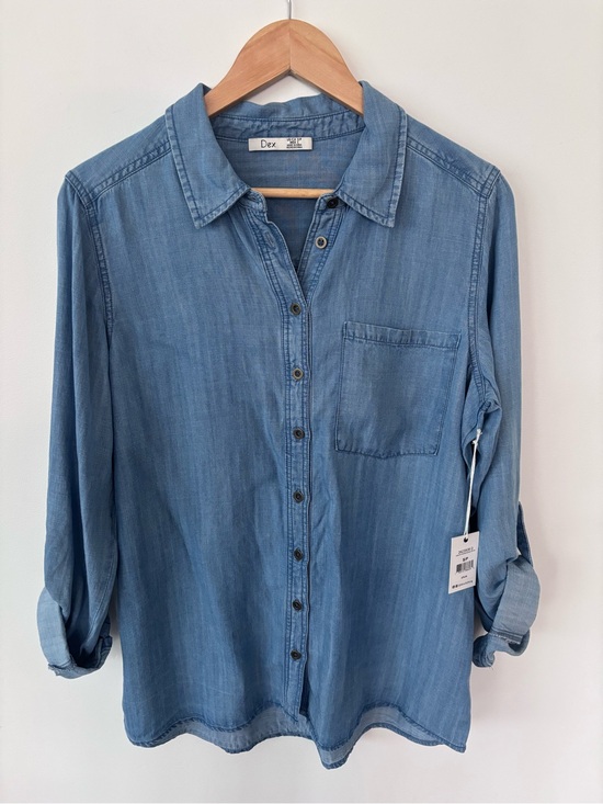 Dex Tops - Dex Blue Chambray Button-Down Shirt